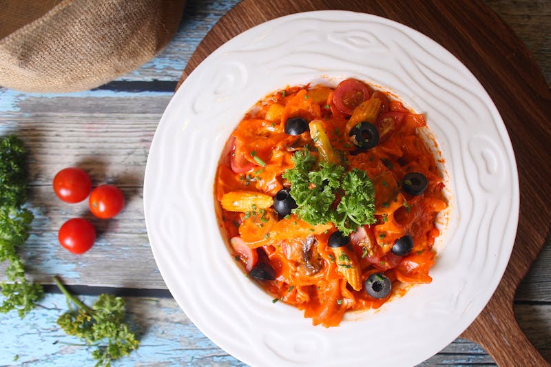 Penne pasta in creamy vodka rose sauce
